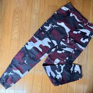 Camouflage Jogger Pants in Red and Black